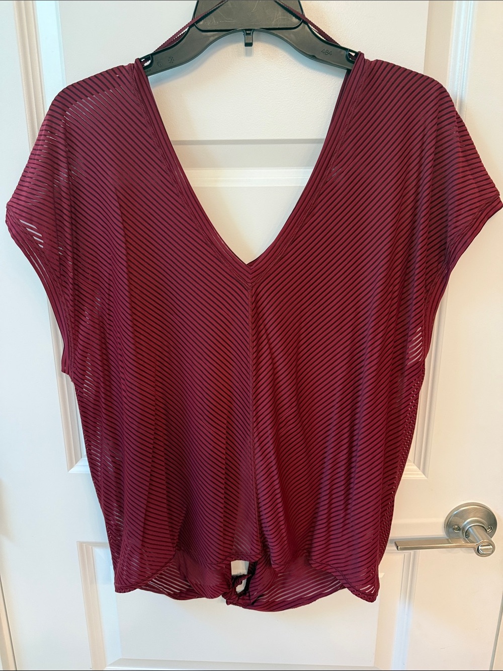 lululemon athletica Sheer Striped V-Neck Top - Plum